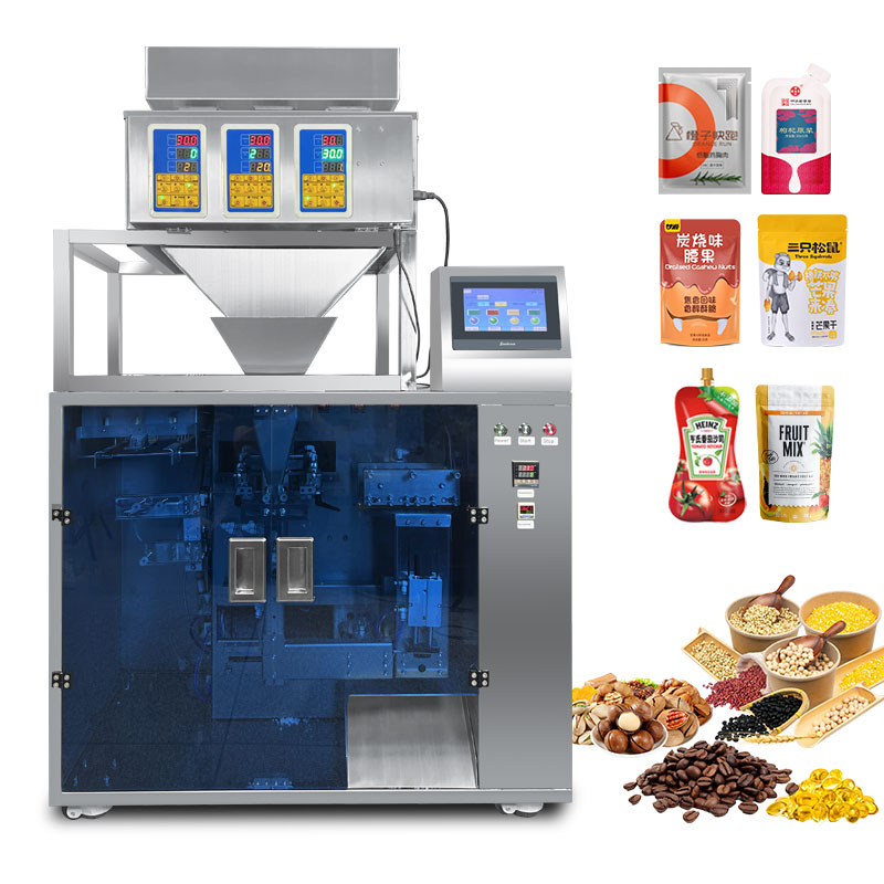 3 heads 100g Granule Premade Bag Packing Machine