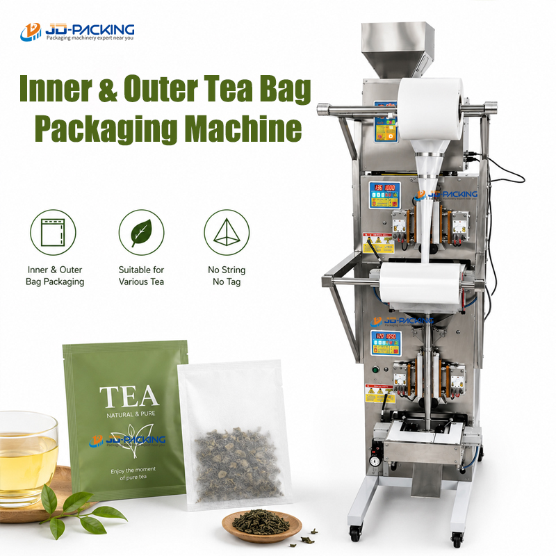 Q-YT100 Small Automatic Inner and Outer Tea Bag Packing Machine Q-YT100 Small Automatic Inner and Outer Tea Bag Packing Machine