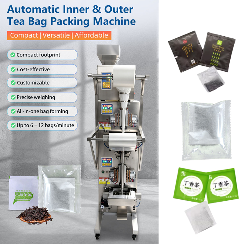 Q-YT100 Small Automatic Inner and Outer Tea Bag Packing Machine Q-YT100 Small Automatic Inner and Outer Tea Bag Packing Machine